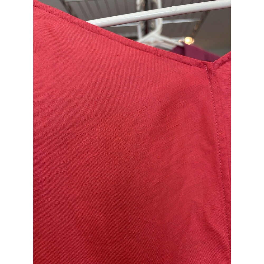 J Jill Elliptical Hem A-line Linen Blend Midi Dress pink Coral Size XL - Picture 3 of 7